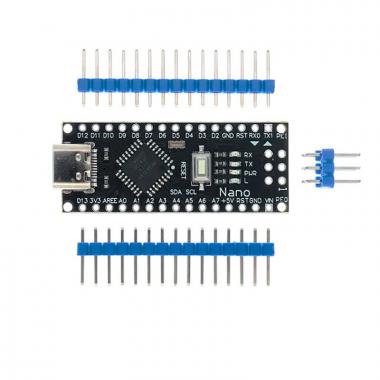 Микроконтроллер Arduino Nano (Atmega 328p, черный, type-C, dupont контакты не припаяны) купить в Славянске-на-Кубани